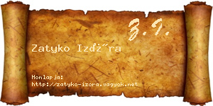Zatyko Izóra névjegykártya